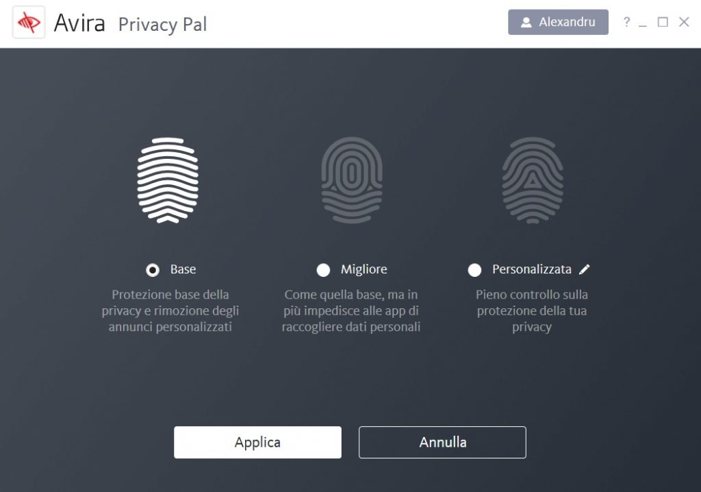 Avira Privacy Pal levels